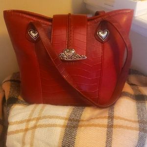 Red leather vintage purse